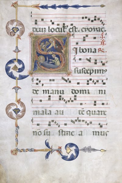 Pagina con iniziale istoriata 